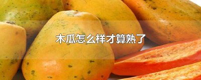 ​木瓜怎么样才算熟了