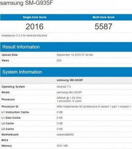​三星Galaxy S7运行Android 7.0跑分曝光