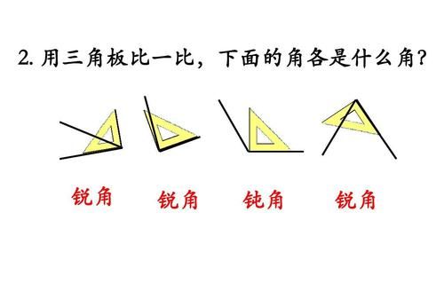 怎样教二年级的学生认识直角，锐角，钝角